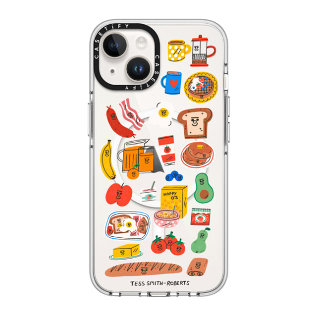 Tess Smith-Roberts x CASETiFY iPhone 14 ケース クリア クリア ケース MagSafe対応 Breakfast Bits