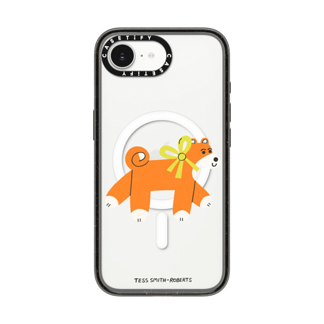 Tess Smith-Roberts x CASETiFY iPhone 16e ケース Dog,Animal ブラック インパクトケース MagSafe対応 Shiba Back to School Tess Smith-Roberts x CASETiFY iPhone 16e ケース Dog,Animal ブラック インパクトケース MagSafe対応 Shiba Back to School