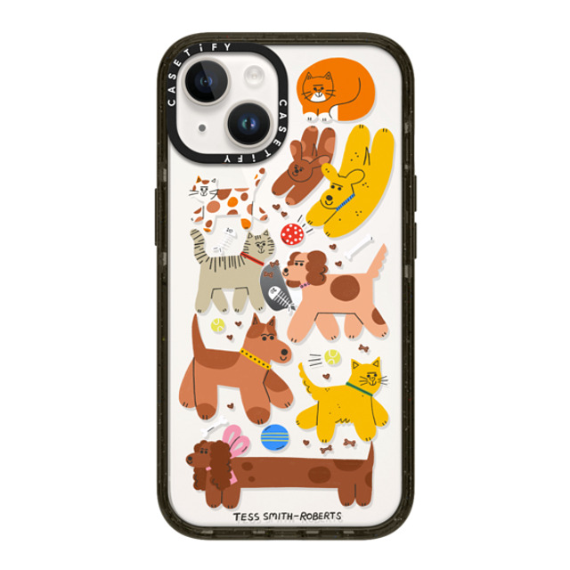 Tess Smith-Roberts x CASETiFY iPhone 14 ケース ブラック インパクトケース Cats and Dogs