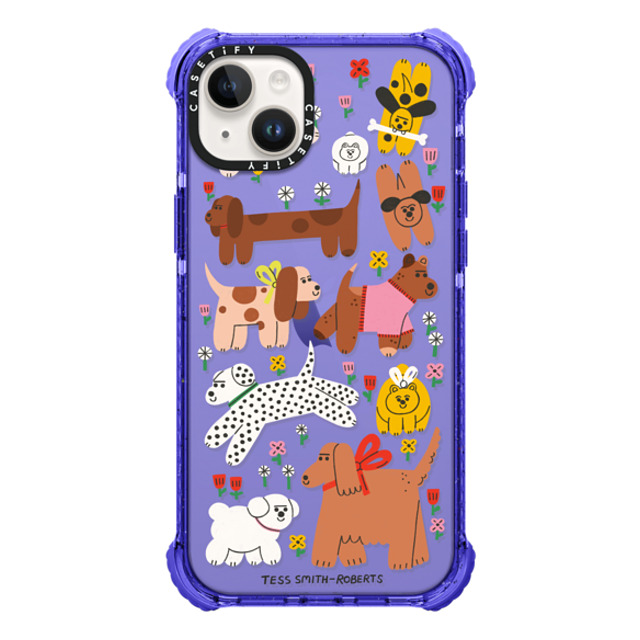 Tess Smith-Roberts x CASETiFY iPhone 14 Plus Case Floral,Dog Peri Purple ウルトラインパクトケース Dogs in the meadow Father's Day Tess Smith-Roberts x CASETiFY iPhone 14 Plus Case Floral,Dog Peri Purple ウルトラインパクトケース Dogs in the meadow Father's Day