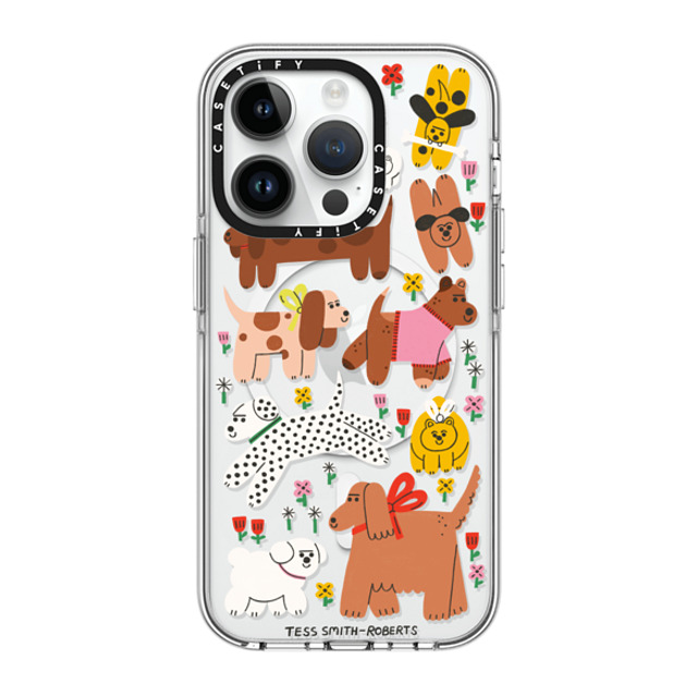 Tess Smith-Roberts x CASETiFY iPhone 14 Pro ケース クリア クリア ケース MagSafe対応 Dogs in the meadow