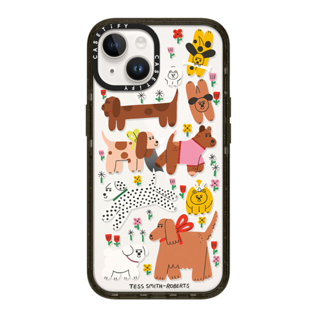 Tess Smith-Roberts x CASETiFY iPhone 14 ケース ブラック インパクトケース Dogs in the meadow