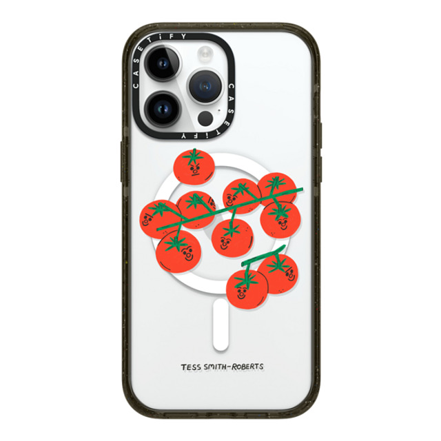 Tess Smith-Roberts x CASETiFY iPhone 14 Pro Max ケース ブラック インパクトケース MagSafe対応 Cherry Tomatoes