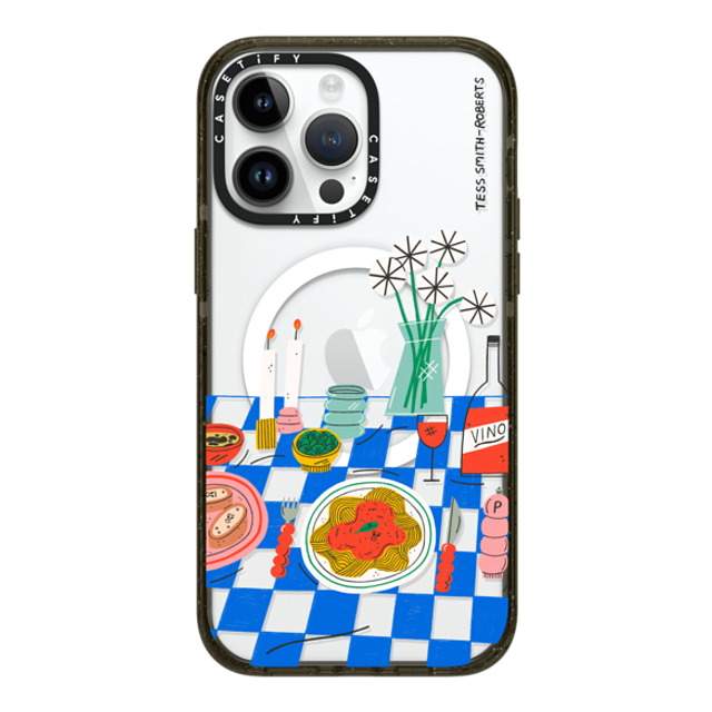 Tess Smith-Roberts x CASETiFY iPhone 14 Pro Max ケース ブラック インパクトケース MagSafe対応 Spaghetti