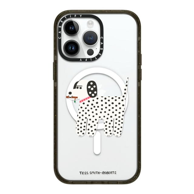 Tess Smith-Roberts x CASETiFY iPhone 14 Pro Max ケース ブラック インパクトケース MagSafe対応 Dalmatian