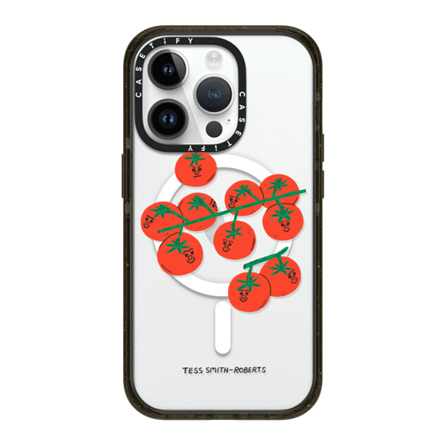 Tess Smith-Roberts x CASETiFY iPhone 14 Pro ケース ブラック インパクトケース MagSafe対応 Cherry Tomatoes