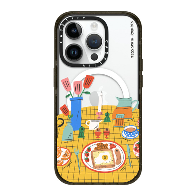 Tess Smith-Roberts x CASETiFY iPhone 14 Pro ケース ブラック インパクトケース MagSafe対応 Breakfast