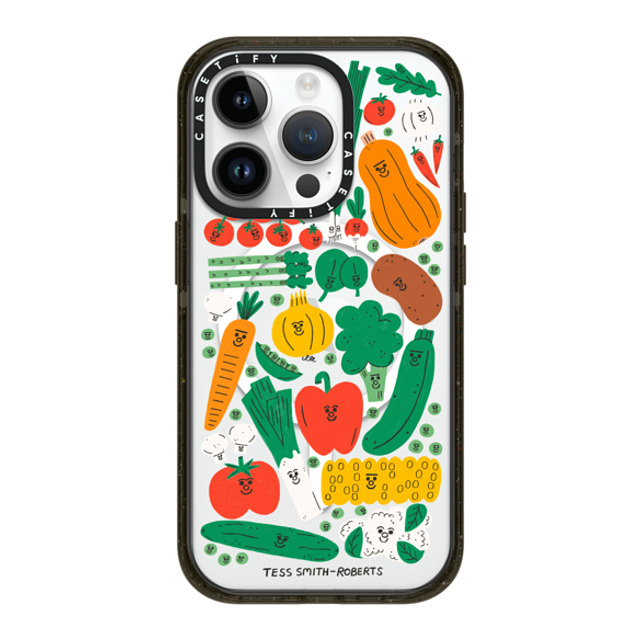 Tess Smith-Roberts x CASETiFY iPhone 14 Pro ケース ブラック インパクトケース MagSafe対応 Veggies