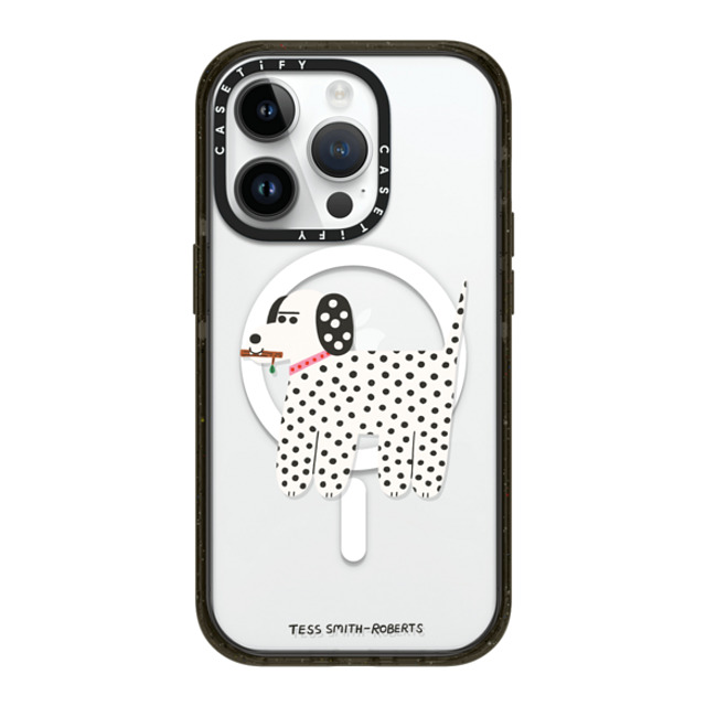 Tess Smith-Roberts x CASETiFY iPhone 14 Pro ケース ブラック インパクトケース MagSafe対応 Dalmatian