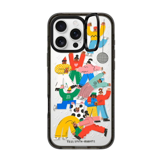 Tess Smith-Roberts x CASETiFY iPhone 16 Pro Max ケース ブラック インパクトリングスタンドケース MagSafe対応 Party People