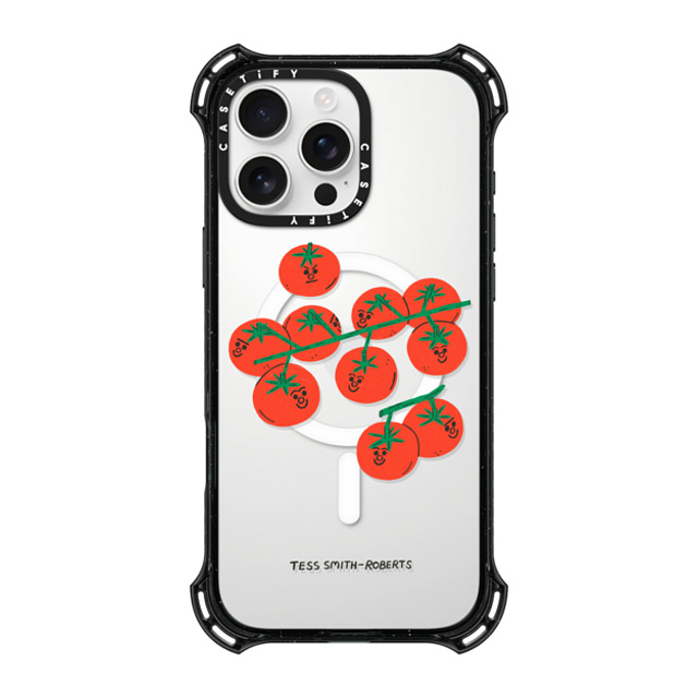 Tess Smith-Roberts x CASETiFY iPhone 16 Pro Max ケース ブラック バウンスケース Cherry Tomatoes