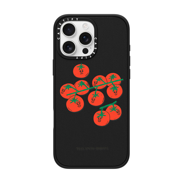 Tess Smith-Roberts x CASETiFY iPhone 16 Pro Max ケース マットブラック インパクトケース MagSafe対応 Cherry Tomatoes