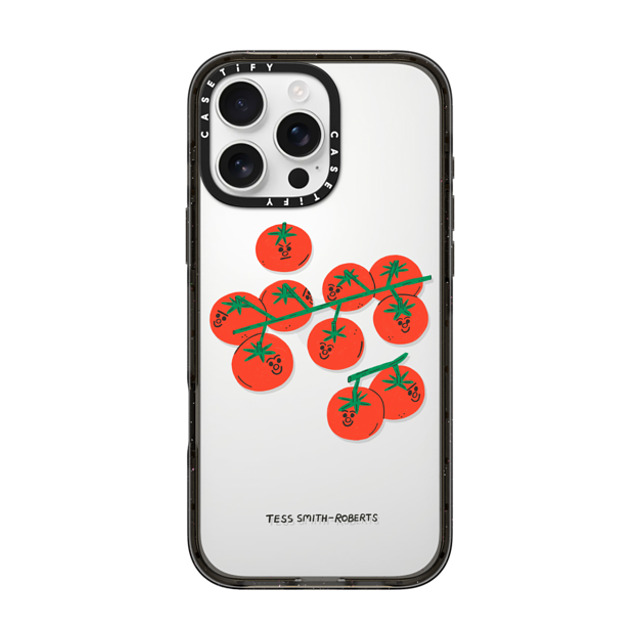 Tess Smith-Roberts x CASETiFY iPhone 16 Pro Max ケース ブラック インパクトケース Cherry Tomatoes