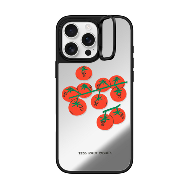 Tess Smith-Roberts x CASETiFY iPhone 16 Pro Max Case Silver on Black ミラー リングスタンドケース MagSafe対応 Cherry Tomatoes Tess Smith-Roberts x CASETiFY iPhone 16 Pro Max Case Silver on Black ミラー リングスタンドケース MagSafe対応 Cherry Tomatoes
