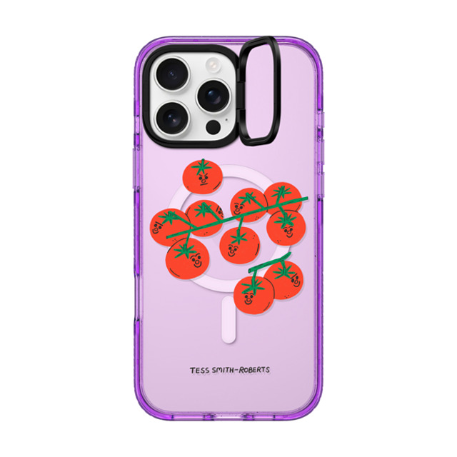 Tess Smith-Roberts x CASETiFY iPhone 16 Pro Max Case パープル インパクトリングスタンドケース MagSafe対応 Cherry Tomatoes Tess Smith-Roberts x CASETiFY iPhone 16 Pro Max Case パープル インパクトリングスタンドケース MagSafe対応 Cherry Tomatoes