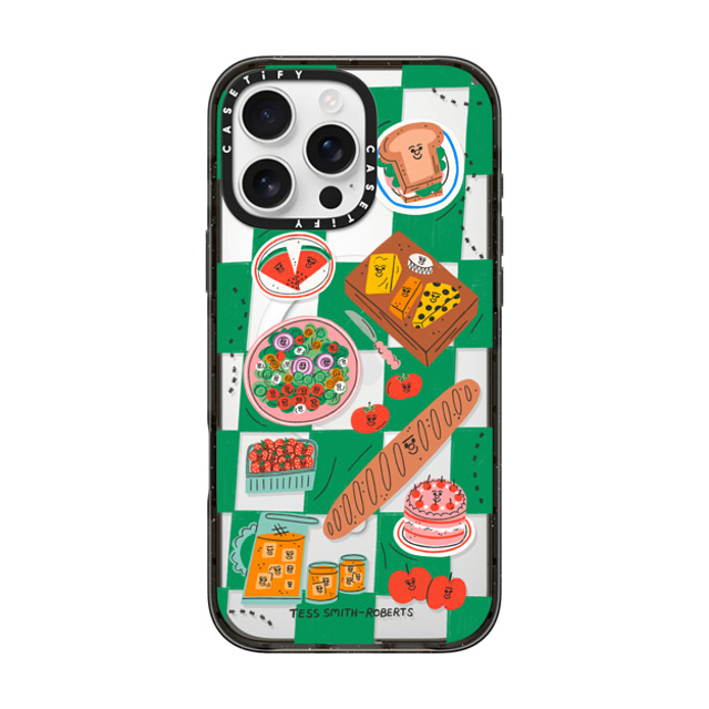 Tess Smith-Roberts x CASETiFY iPhone 16 Pro Max ケース ブラック インパクトケース MagSafe対応 Picnic