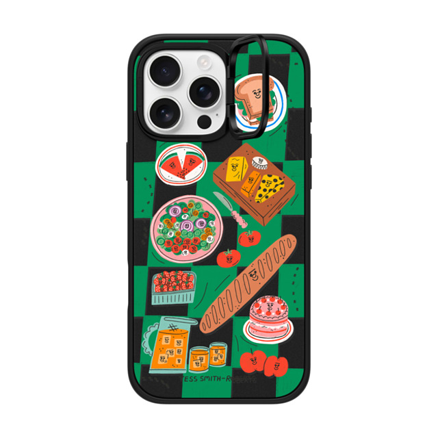 Tess Smith-Roberts x CASETiFY iPhone 16 Pro Max ケース マットブラック インパクトリングスタンドケース MagSafe対応 Picnic