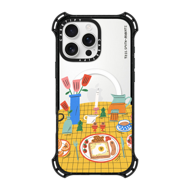 Tess Smith-Roberts x CASETiFY iPhone 16 Pro Max ケース ブラック バウンスケース Breakfast