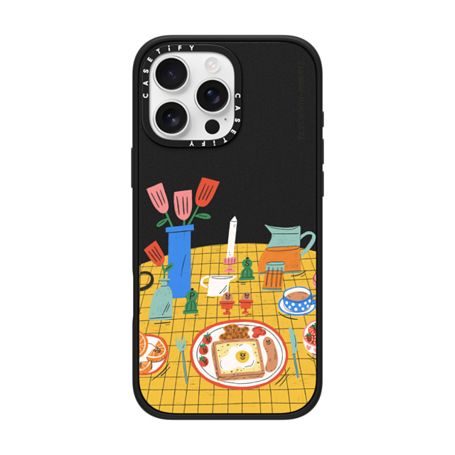 Tess Smith-Roberts x CASETiFY iPhone 16 Pro Max ケース マットブラック インパクトケース MagSafe対応 Breakfast