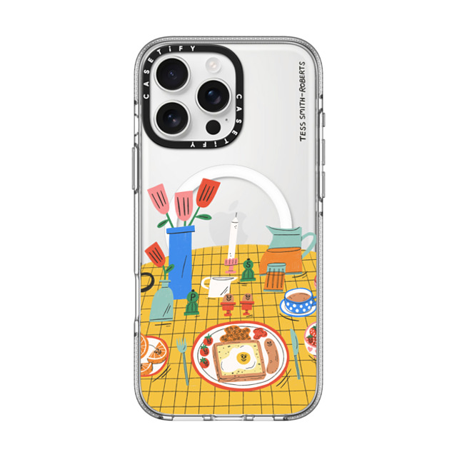 Tess Smith-Roberts x CASETiFY iPhone 16 Pro Max ケース クリア クリア ケース MagSafe対応 Breakfast