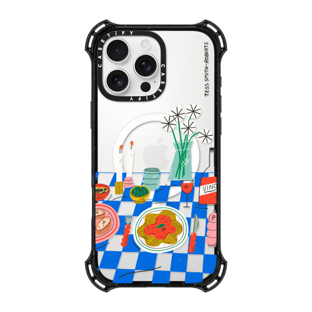 Tess Smith-Roberts x CASETiFY iPhone 16 Pro Max ケース ブラック バウンスケース Spaghetti