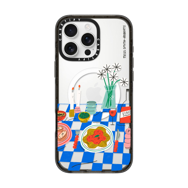 Tess Smith-Roberts x CASETiFY iPhone 16 Pro Max ケース ブラック インパクトケース MagSafe対応 Spaghetti