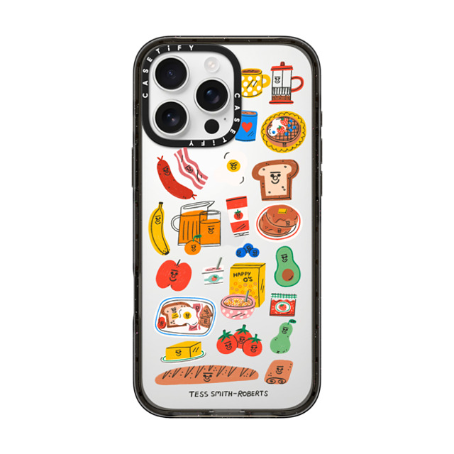 Tess Smith-Roberts x CASETiFY iPhone 16 Pro Max ケース ブラック インパクトケース Breakfast Bits