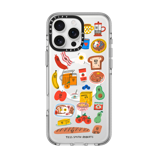 Tess Smith-Roberts x CASETiFY iPhone 16 Pro Max ケース クリア クリア ケース MagSafe対応 Breakfast Bits