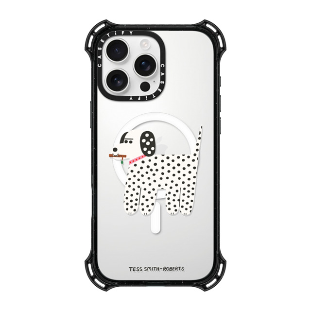 Tess Smith-Roberts x CASETiFY iPhone 16 Pro Max ケース ブラック バウンスケース Dalmatian