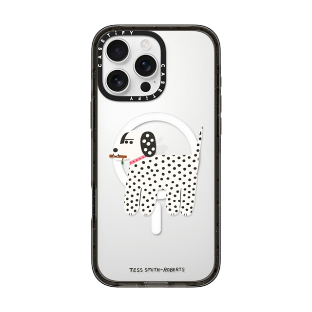 Tess Smith-Roberts x CASETiFY iPhone 16 Pro Max ケース ブラック インパクトケース MagSafe対応 Dalmatian