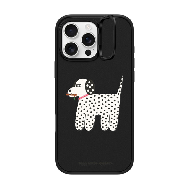 Tess Smith-Roberts x CASETiFY iPhone 16 Pro Max ケース マットブラック インパクトリングスタンドケース MagSafe対応 Dalmatian