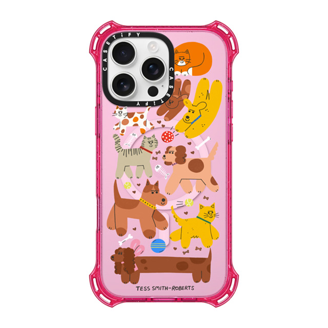 Tess Smith-Roberts x CASETiFY iPhone 16 Pro Max Case プリムローズ ピンク バウンスケース Cats and Dogs Tess Smith-Roberts x CASETiFY iPhone 16 Pro Max Case プリムローズ ピンク バウンスケース Cats and Dogs