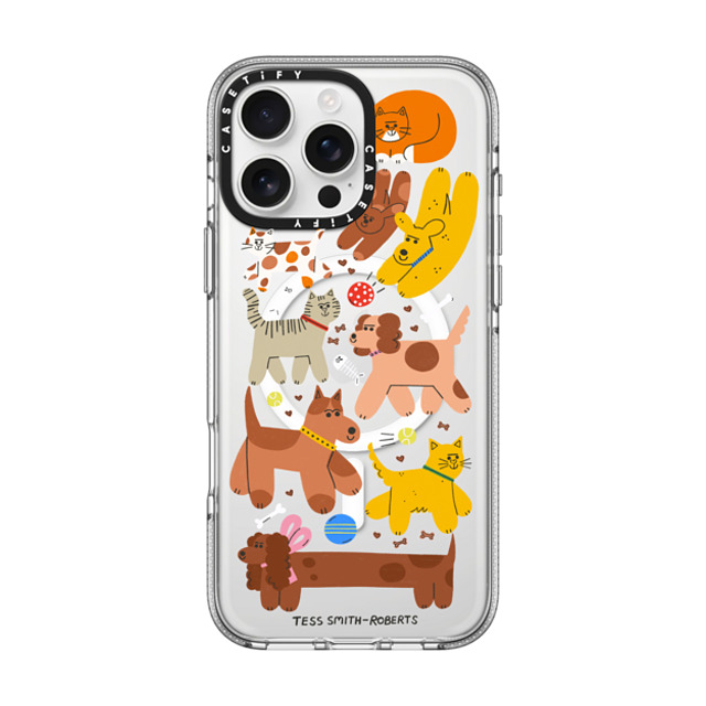 Tess Smith-Roberts x CASETiFY iPhone 16 Pro Max ケース クリア クリア ケース MagSafe対応 Cats and Dogs