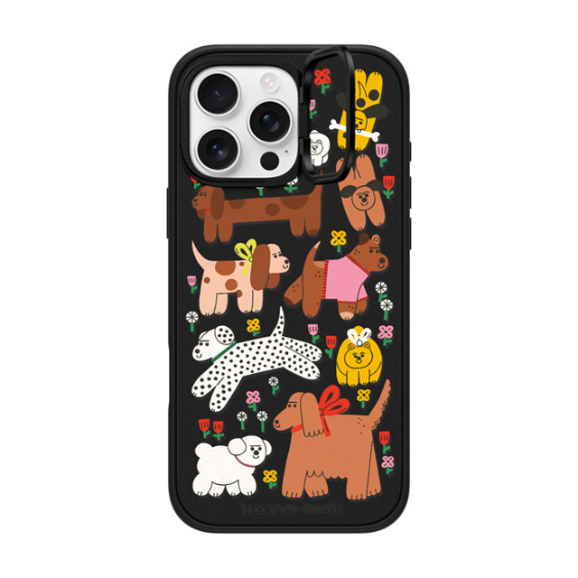 Tess Smith-Roberts x CASETiFY iPhone 16 Pro Max ケース マットブラック インパクトリングスタンドケース MagSafe対応 Dogs in the meadow