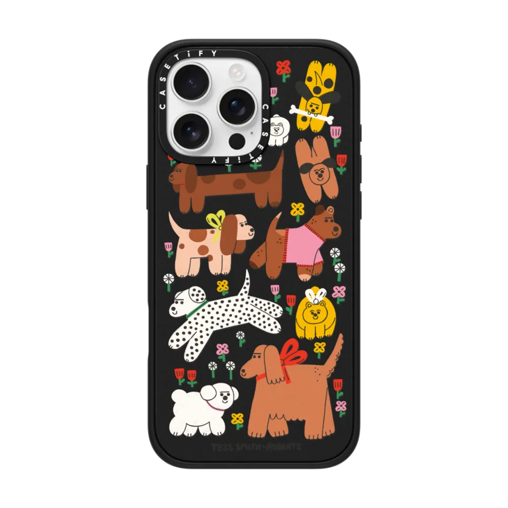 Impact Ring Stand iPhone 16 Pro Max Case MagSafe Compatible - Dogs in the meadow