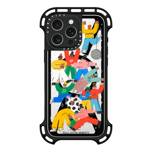 Tess Smith-Roberts x CASETiFY iPhone 16 Pro Max ケース ブラック ウルトラ バウンスケース MagSafe対応 Party People