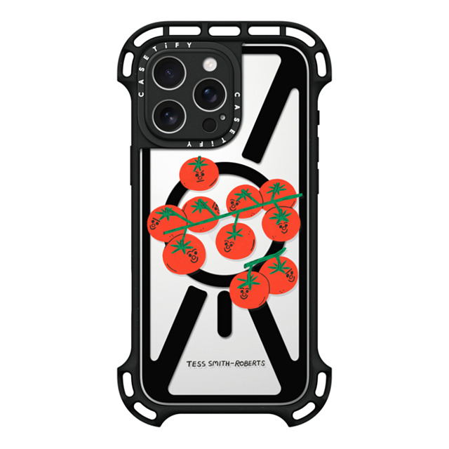 Tess Smith-Roberts x CASETiFY iPhone 16 Pro Max ケース ブラック ウルトラ バウンスケース MagSafe対応 Cherry Tomatoes