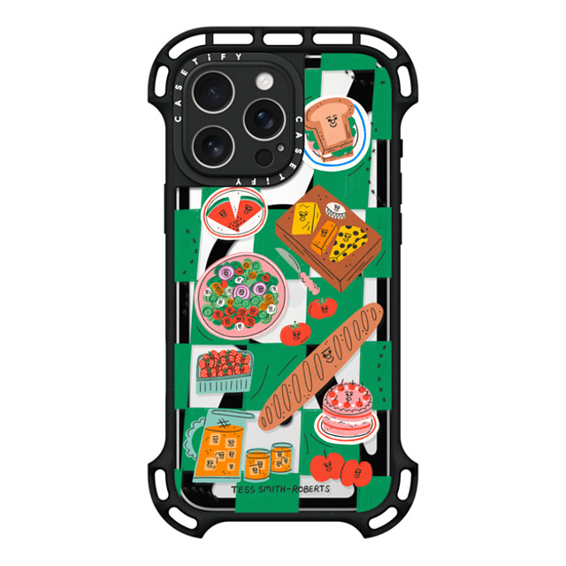 Tess Smith-Roberts x CASETiFY iPhone 16 Pro Max ケース ブラック ウルトラ バウンスケース MagSafe対応 Picnic