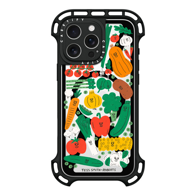 Tess Smith-Roberts x CASETiFY iPhone 16 Pro Max ケース ブラック ウルトラ バウンスケース MagSafe対応 Veggies