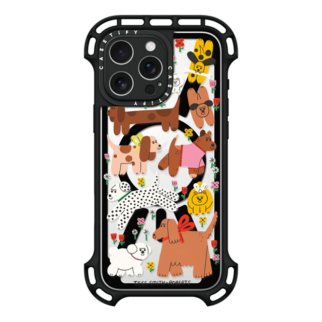 Tess Smith-Roberts x CASETiFY iPhone 16 Pro Max ケース ブラック ウルトラ バウンスケース MagSafe対応 Dogs in the meadow