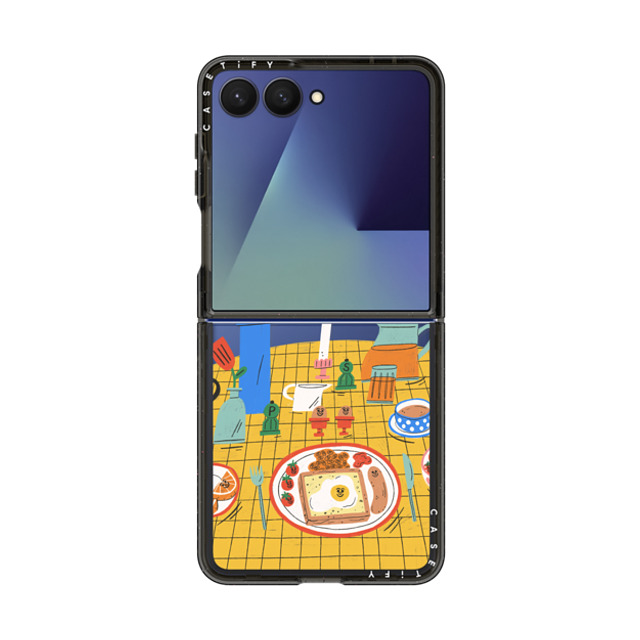Tess Smith-Roberts x CASETiFY Galaxy Z Flip7 �P�[�X Floral,Cartoon �u���b�N �}�O�l�b�g�� �C���p�N�g�P�[�X Breakfast