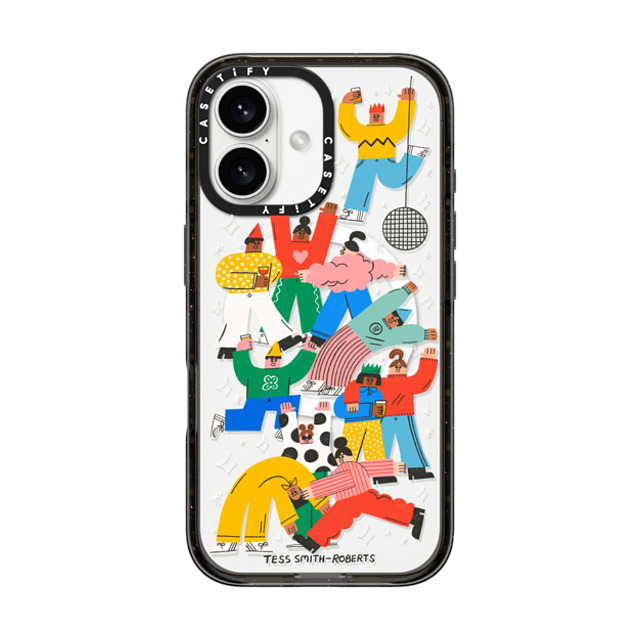 Tess Smith-Roberts x CASETiFY iPhone 16 ケース ブラック インパクトケース MagSafe対応 Party People