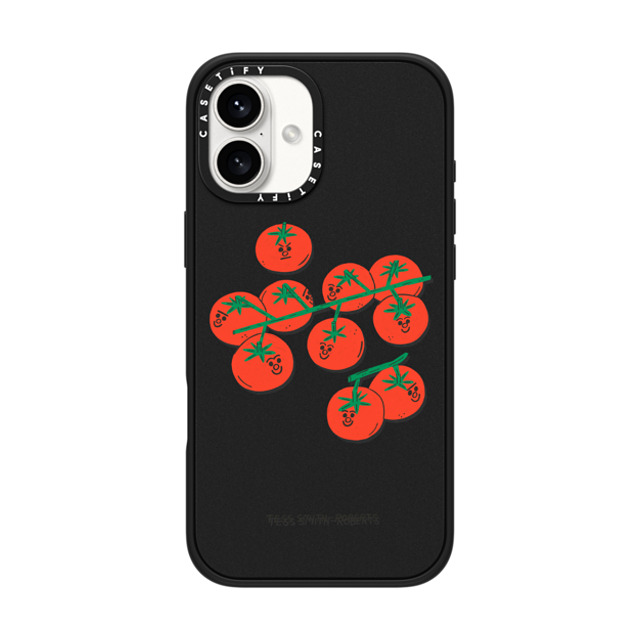 Tess Smith-Roberts x CASETiFY iPhone 16 Plus ケース マットブラック インパクトケース Cherry Tomatoes