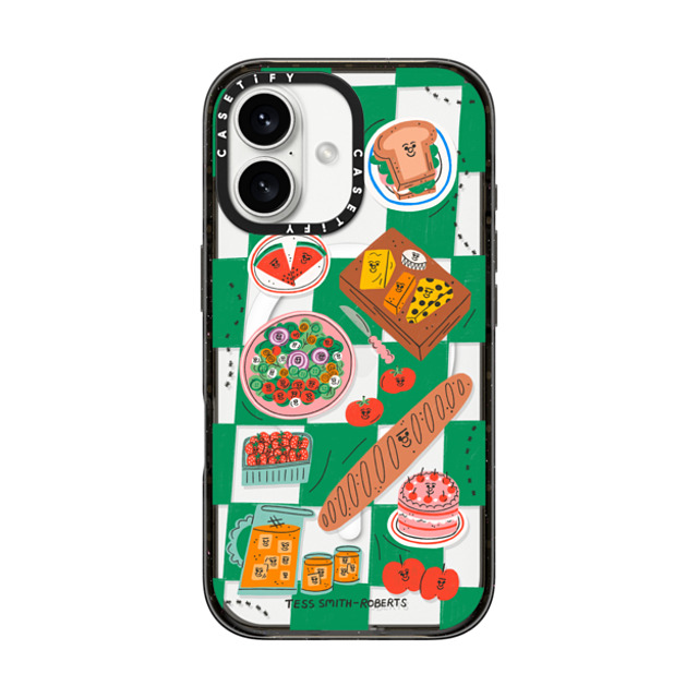 Tess Smith-Roberts x CASETiFY iPhone 16 ケース ブラック インパクトケース MagSafe対応 Picnic