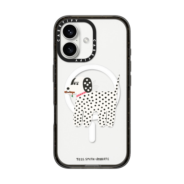 Tess Smith-Roberts x CASETiFY iPhone 16 ケース ブラック インパクトケース MagSafe対応 Dalmatian