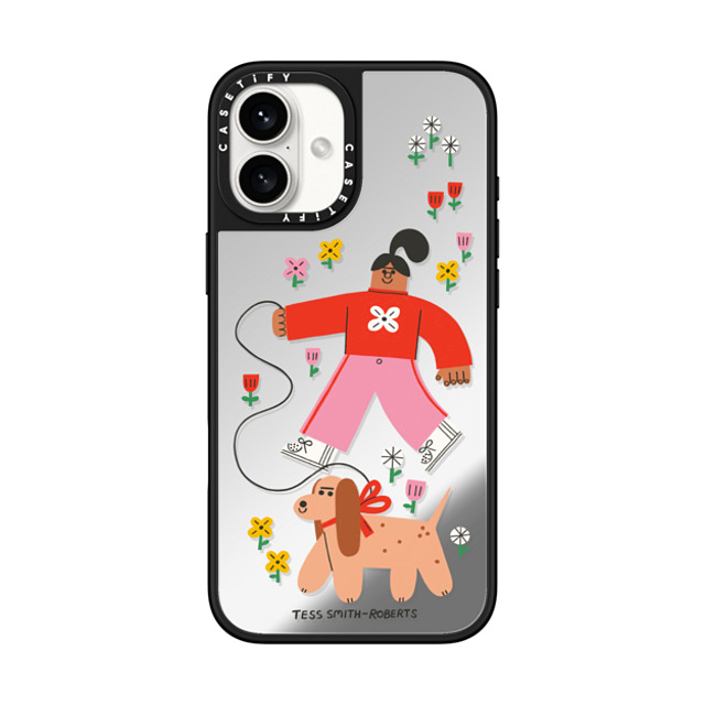 Tess Smith-Roberts x CASETiFY iPhone 16 Plus Case Silver on Black ミラーケース MagSafe対応 Red Dog Walker Tess Smith-Roberts x CASETiFY iPhone 16 Plus Case Silver on Black ミラーケース MagSafe対応 Red Dog Walker