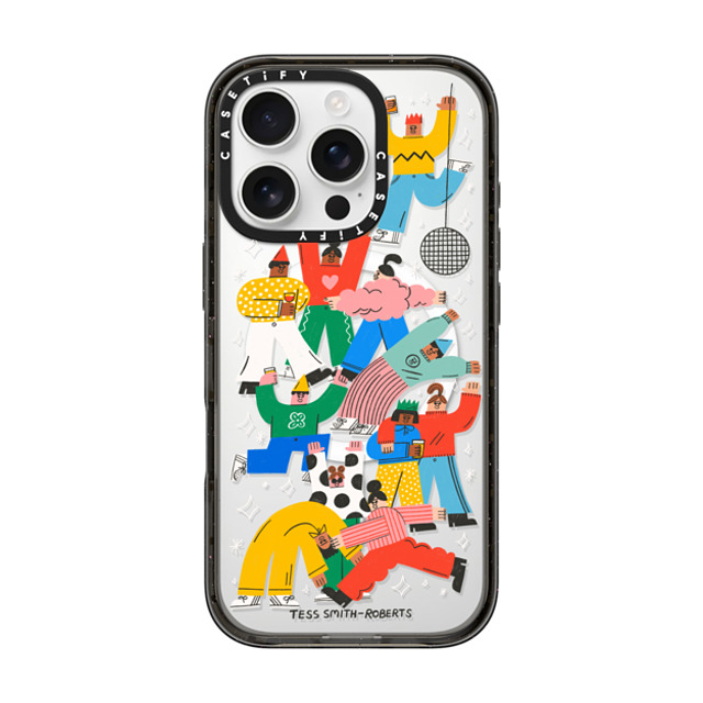 Tess Smith-Roberts x CASETiFY iPhone 16 Pro ケース ブラック インパクトケース MagSafe対応 Party People