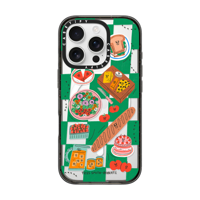 Tess Smith-Roberts x CASETiFY iPhone 16 Pro ケース ブラック インパクトケース MagSafe対応 Picnic