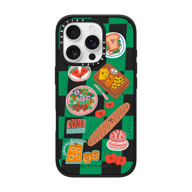 Tess Smith-Roberts x CASETiFY iPhone 16 Pro ケース マットブラック インパクトケース MagSafe対応 Picnic