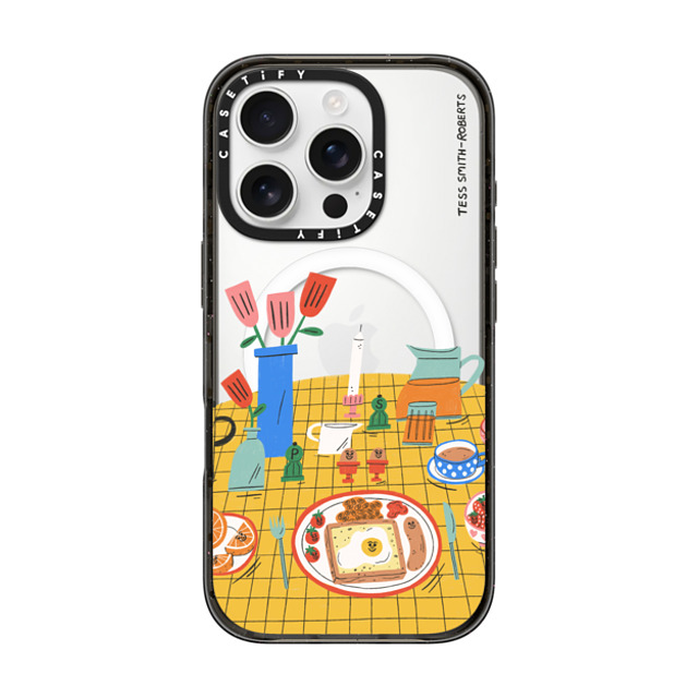 Tess Smith-Roberts x CASETiFY iPhone 16 Pro ケース ブラック インパクトケース MagSafe対応 Breakfast